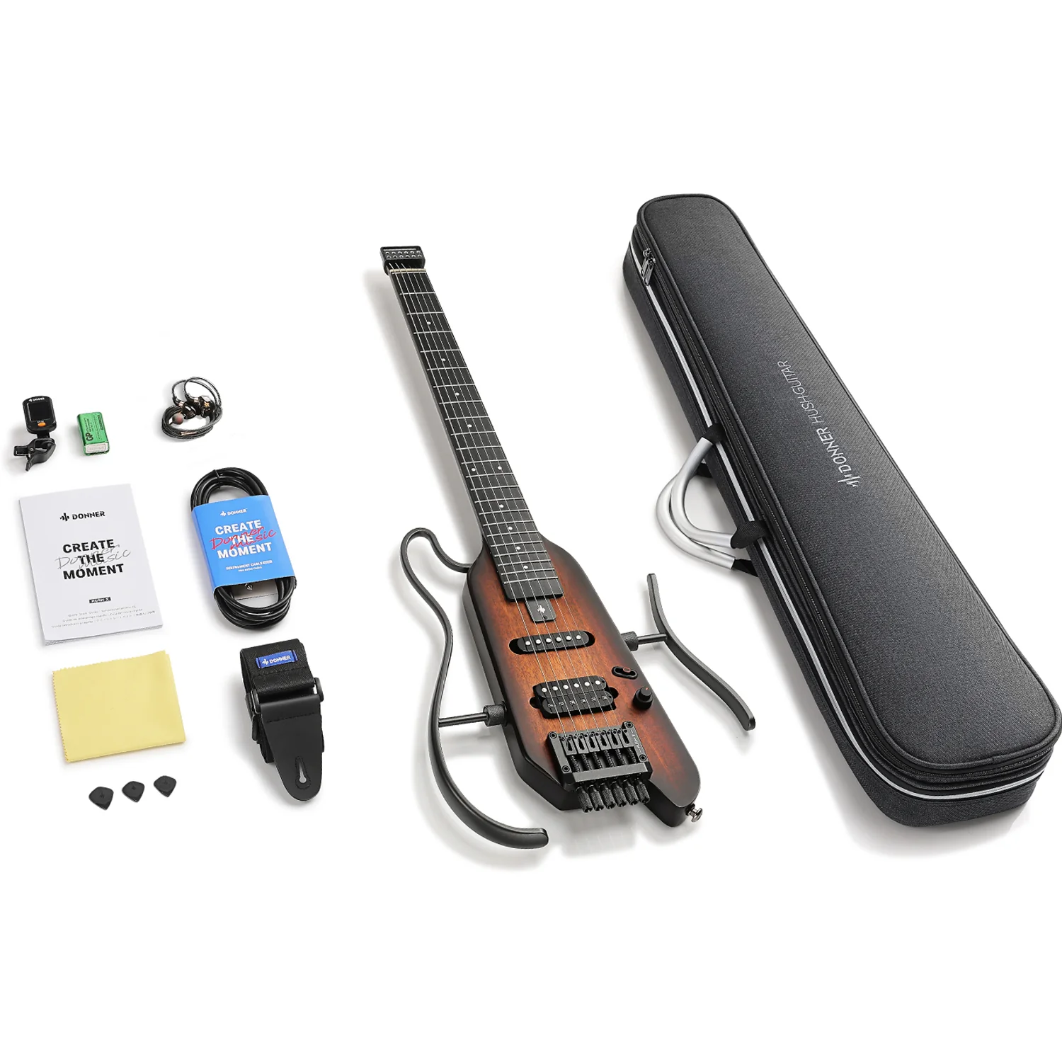 Donner HUSH X Chitarra elettrica da viaggio ultraleggera senza testa - Image 53
