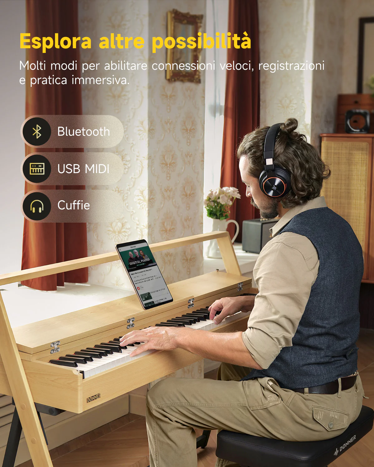 【Scatola aperta】Donner OURA™ R300 Pianoforte digitalein stile casalingo - Image 11