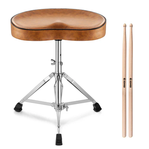 Sgabello per batteria Donner DT-50 marrone sottile - Image 3