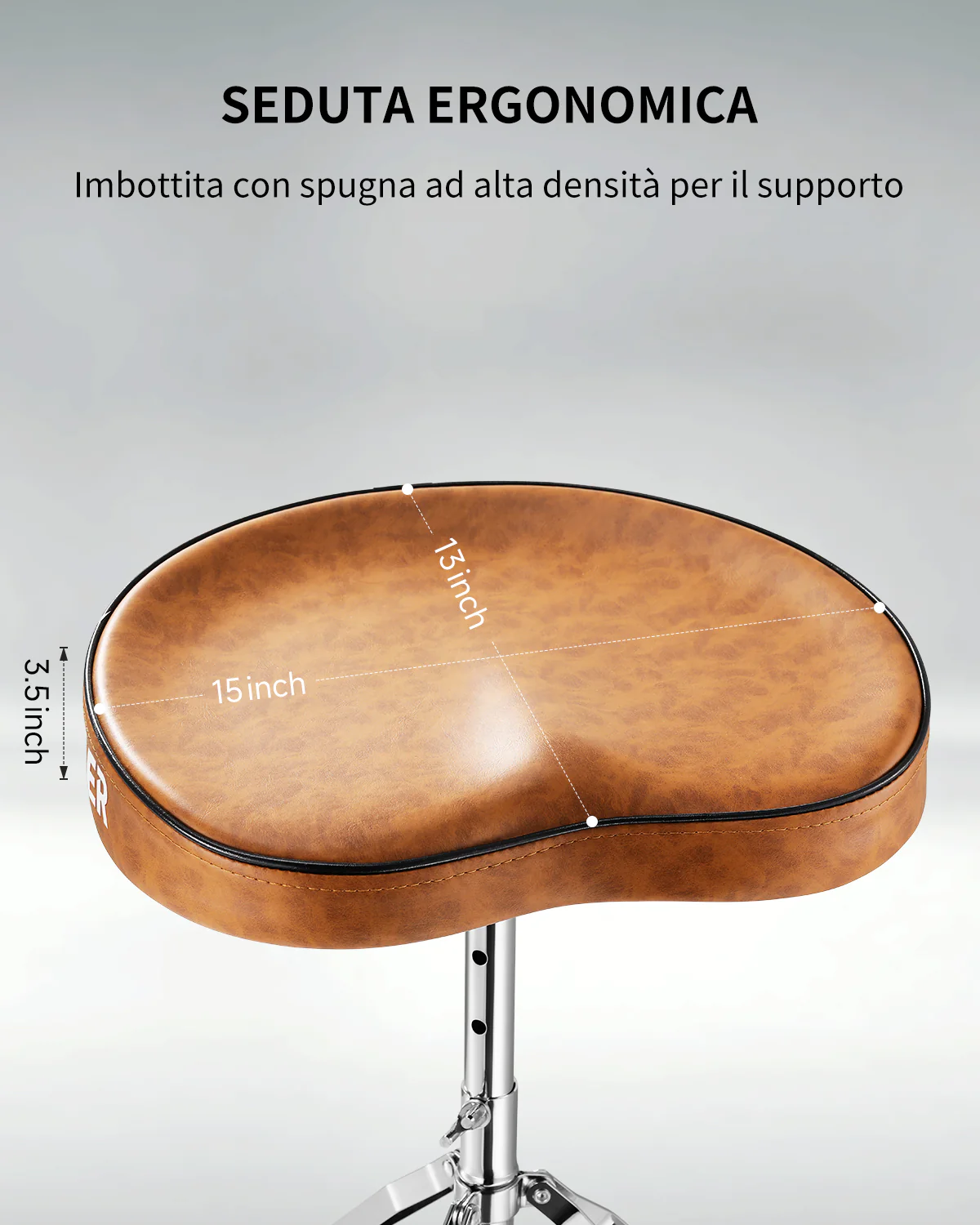 Sgabello per batteria Donner DT-50 marrone sottile - Image 4