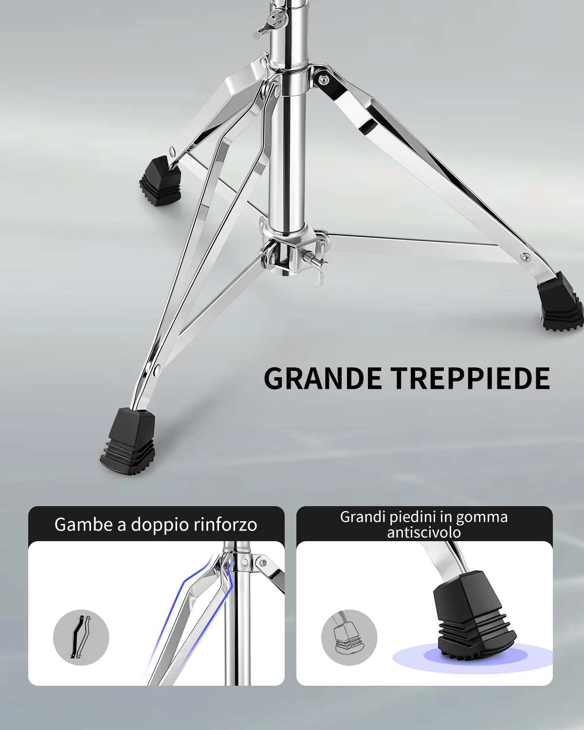 Sgabello per batteria Donner DT-50 marrone sottile - Image 7