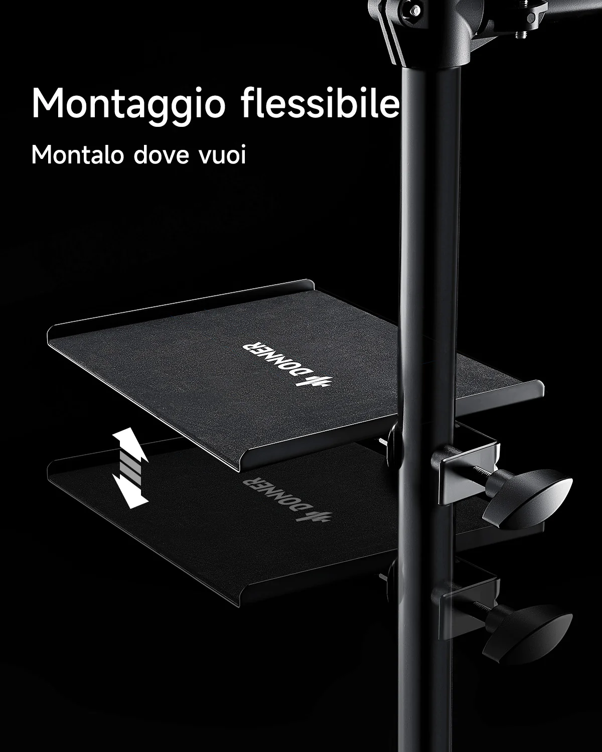 DONNER Vassoio Accessorio per Batteria Elettronica - Porta Telefoni e Tablet - Image 5